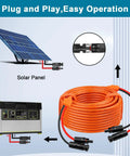 Fifty Foot Solar Panel Extension Cable 10AWG And 14AWG With IP68 Waterproof Male And Female Connectors near solar setup