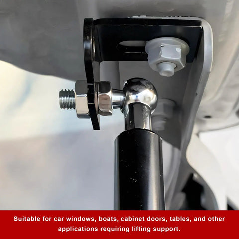 4 Pack Heavy Duty 10 Mm Ball Stud With Nuts For Gas Spring Strut Fittings mounted on a car bonnet
