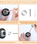 Installation steps for Concave Wall Door Stopper Set With Stainless Steel Bumpers And Grey Rubber Knob Covers Flush Mount Wall Protector