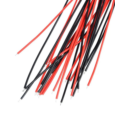 Red and black 13-inch leads for 15 Pack Piezo Pickup Discs 27mm Thin 0.4mm With 13 Inch Leads For Acoustic Guitar And Drums