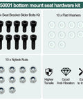 Bottom Mount Seat Hardware Kit 10 Pcs For Racing Sliders And Brackets Easy Install Compatible With Sparco Recaro Bride Momo NRG