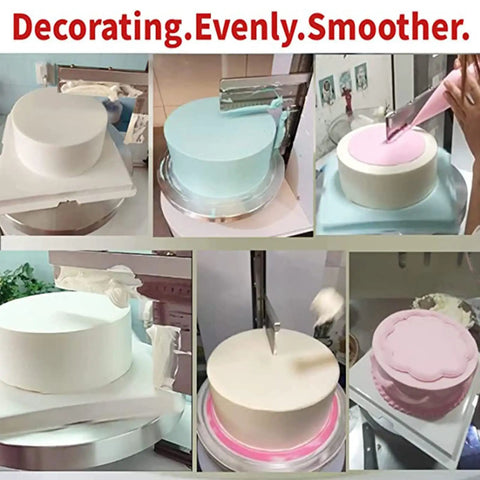 Electric Cake Frosting Machine 200W With 4 To 12 Inch Adjustable Rotating Cake Turntable Smoothers Icing Polisher in use