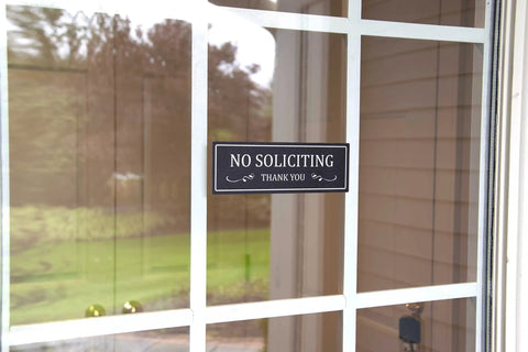 Indoor Outdoor No Soliciting Sign Decal Sticker For Home And Office Removable Waterproof Self Adhesive Door Sign on window