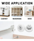 Wide application of 8 Pack 19mm Nylon Drawer Rollers With Ball Bearings And M6x1 Studs for cabinets, wardrobes, and desks.