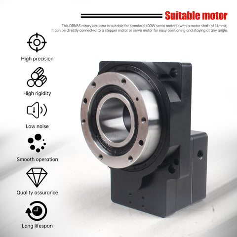 Hollow Rotary Actuator With High Accuracy Positioning For 60mm 400W AC Servo Motors 10 To 1 Reducer 14mm Input Shaft