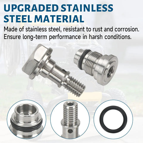 Must Upgrade Handle Knobs And Stainless Steel Banjo Bolt Kit For Dewalt DXPW3224, 3324 Pressure Wasers With Idle Down Valve Replacement To Boost Efficiency And Lock In That Fresh Cold Water Flow Right Now, stainless steel fittings and O-ring
