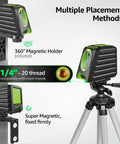 Self Leveling Green Cross Line Laser Level Box 1G for Picture Hanging with magnetic base on wall and tripod