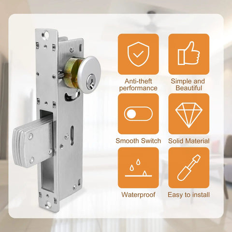 Storefront Mortise Door Lock Set With Beefy Double Cylinder Deadbolt Aluminum Construction Heavy Duty Commercial Grade Easy Install