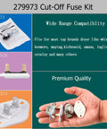 Thermal Cut Off Fuse Kit With Thermistor Control For Electric Dryers Replacement Part Easy Install And Durable Dryer Fuse Kit