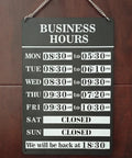 Magnetic Changeable Business Hours Sign for Storefronts, heavy-duty metal with magnetic blocks and stainless steel chain