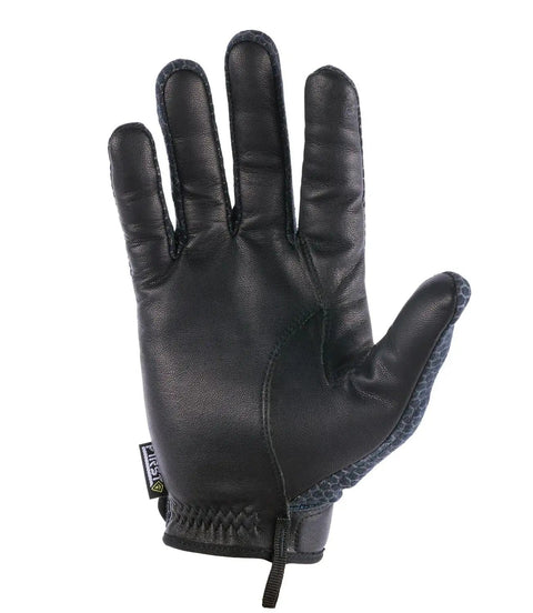 Back view of Mens Cut Resistant Touchscreen Gloves With Kevlar Palm And Hard Knuckle Protection, Nomex Flame Resistant Jersey, Black, Large, TPU Coated Work Glove Built For Real Tough Jobs.