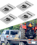 Heavy Duty Stainless Steel Flush Mount D Rings Anchors Recessed Tie Downs for Boat Cargo, Trailers and Truck Flatbeds