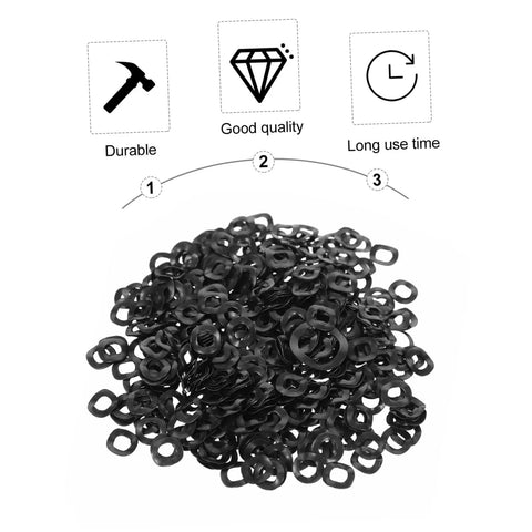 Wave Washers Kit With 500 Pieces Compression Type Wave Washers For Screws And Bolts Elastic Impact Resistant Smooth Surface Load Distribution Loosening Prevention Heavy Duty Repair And DIY Projects black wave washers pile