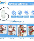 Tankless Water Heater Flow Sensor Replacement for Ecosmart Eco 18 24 27 and 36 On Demand Hot Water No Brainer Easy Install Restores Reliable Flow and Consistent Hot Water Fast, white plastic with cable