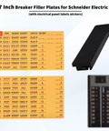 QO Circuit Breaker Filler Plates 10 Pack For Electrical Panels No Mess Install Dust Proof Shield Against Live Components Keeps Panels Safe And Neat Ideal For Replacement Regulatory Compliance And Debris Prevention In Home Or Workshop Electric Panels. 0.7 inch black thermoset plastic filler plate
