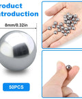 50 Pack 8mm Nail Polish Mixing Balls Stainless Steel Bearing Balls For Nail Art Paint Mixing Beads 316 Stainless Steel With High Temperature Resistance And Corrosion Protection Pro Grade, 8mm ball shown in hand