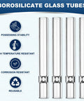 Six Pack Borosilicate Glass Tubes For Lab And DIY Blowing, 4 Inch Length, 12 Mm Outer Diameter, high heat and chemical resistant features