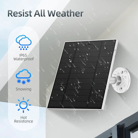 5W Outdoor Security Camera Solar Panel With Micro USB And USB C Ports Solar Charger For DC 5V Battery Cam IP65 Weatherproof