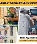 Multiple applications of self-tapping screws in wood and metal using power drills