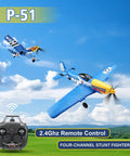 P51D Mustang RC Plane 4 Channel Fighter With 6 Axis Gyro Stabilization flying; includes remote control