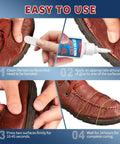 Heavy Duty Shoe Glue For Soles And Shoes Quick Dry Instant Adhesive With Anti Clog Cap applied to leather shoe for repair