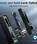 Keyless Fingerprint Door Lock With 6 Ways To Unlock For Front Door showing secure lock cylinder