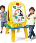 Mega Size Magnetic Double Sided Kids Easel Built Tough For Endless Creative Sessions Adjustable Height with children drawing.