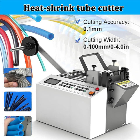 Automatic Heat Shrink Tube Cutting Machine 300W Cable Cutter with 0.1mm precision, designed for rubber and plastic tubes.