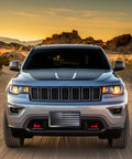 SUV with USA Flag Front Bumper License Plate with Black Aluminum Tag Frame Cover, 3D Embossed Stars and Stripes