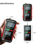 True RMS 6000-Count Digital Voltmeter And USB Rechargeable Auto Ranging Multimeter with dimensions and screen display