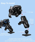 Diagram of Anti Vibration Phone Mount With Vibration Dampener And 1s Lock Release, featuring AMPS square base and medium arm