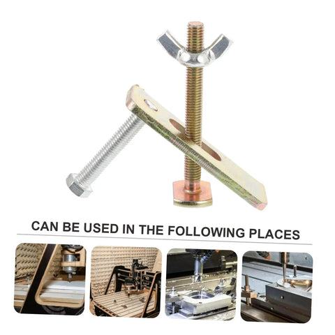 2 Sets Pro Grade Beefy Heavy Duty Steel Router Clamps Hold Down Kit For Woodworking And CNC Router Workholding Engraving Machine Press Plates