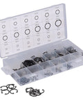 300 Piece Snap Ring Assortment Kit Alloy Steel Retaining Circlips With Storage Box For Auto Repair And Home Use Heavy Duty Set For Quick Reliable Hold Perfect For Automotive Repairs Home Projects And Quick Field Fixes, 3-32mm assortment