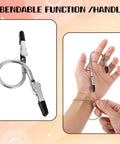 Two Pack Bracelet Helper Tools Set Portable One Handed Jewelry Clasp Helper With Hooks In 7.87 Inch And 6.3 Inch Easy To Use Fastening Aid For Necklaces And Bracelets Quick Release Jewelry Assistants, showing bendable handle and tool usage on hand with jewelry.