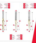 Up Cut Spiral CNC Router Bits Set For 2D And 3D Carving With Ball Nose Tips ZrN Coated Pro Grade For Heat Control 3 Piece illustrated