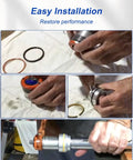 Beefed Up Heavy Duty Hydraulic Seal Kit For Bucket Cylinder Fits One And A Half Inch Bore Front End Loader Cylinders, One Inch Rod, Fifteen Inch Stroke, Compatible With 1840QT, 1845QT, 1846QT, 1847QT Models And Similar Cylinders. hydraulic seals installed on bucket cylinder