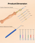 Dope All In One Punch Needle Kit For DIY Embroidery showing wooden and metal needles with sizes from 0.9mm to 5mm.
