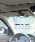 Keep Your Dash Clean With This Beefy Magnetic Leather Sunglass Holder Snapping Tight On Visors Grabbing Shades Cards And Cash Secure So Your Ride Stays Fresh Forever mounted on car visor, holding sunglasses neatly.
