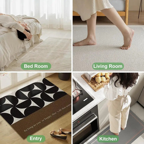 4 Pack PU Rug Pad Non Slip Triangle Stickers For Carpets And Floor Mats in bedroom, living room, entry, and kitchen