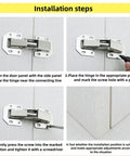 Installation steps for 4-7/16 Inch Soft Close Cabinet Hinges 4 Pack With 90 Degree Surface Mount Hidden Spring Design For Concealed Slow Closing Doors For Kitchen Wardrobe Closet Doors Easy Installation