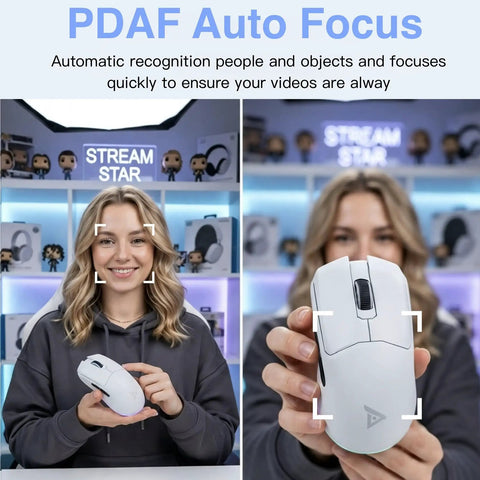 Fresh 1080P Full HD Webcam For Pc With Built In Mic And Privacy Slide Cover Slick Auto Focus Desktop Plug Play Camera displayed with user.