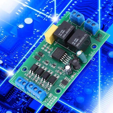 Beefed Up DC Motor Driver Controller Module With CW CCW Reversing 20A Relay Built For Real World Automation Projects And Industrial Equipment Wide Voltage Range And Efficient Heat Management With Copper Terminal Design, green PCB