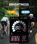 Cyclists with UKS2 Plus Ebike Display With USB Port For BBS01 BBS02 BBSHD, showing day and night visibility features.