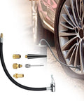 Heavy Duty Rubber And Copper Air Pump Extension Hose Fits Car Bike Tire Valve With Quick Connect Release Guarantees High Pressure Performance Without Deforming So You Can Fix Flat Tires Fast Using Pro Parts Reliable For Every Trip You Take Out. 30cm hose