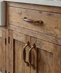 Vintage Walnut Wood Cabinet Handles Set With Zinc Alloy Drawer Pulls In Antique Metal Finish for kitchen cupboard doors