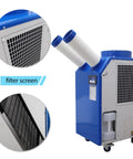 Heavy Duty 220 Volt Industrial Air Conditioner Featuring 18700 Btu Cooling Output And Hella Rapid Airflow, close-up of filter screen.