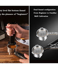 Kickass Semi Automatic Espresso Machine With 20 Bar Pump And Italian Style Frothing Wand For Hella Creamy Cappuccinos Featuring 1.6L Removable Water Tank with dual funnel configuration.