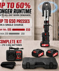 Brushless 21V Electric Hydraulic Press Tool With 60KN Force For Copper Pipe Crimping and complete kit with batteries.