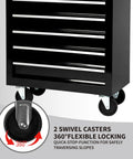 7 Drawer Heavy Duty Rolling Tool Chest Cabinet With Locking Storage For Garage And Workshop Black Durable Steel Build