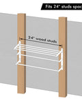 Illustration of 3 Tier Wall Mount Towel Rack With Double Bars 24 Inch Bathroom Storage Organizer In Brushed 304 Stainless Steel